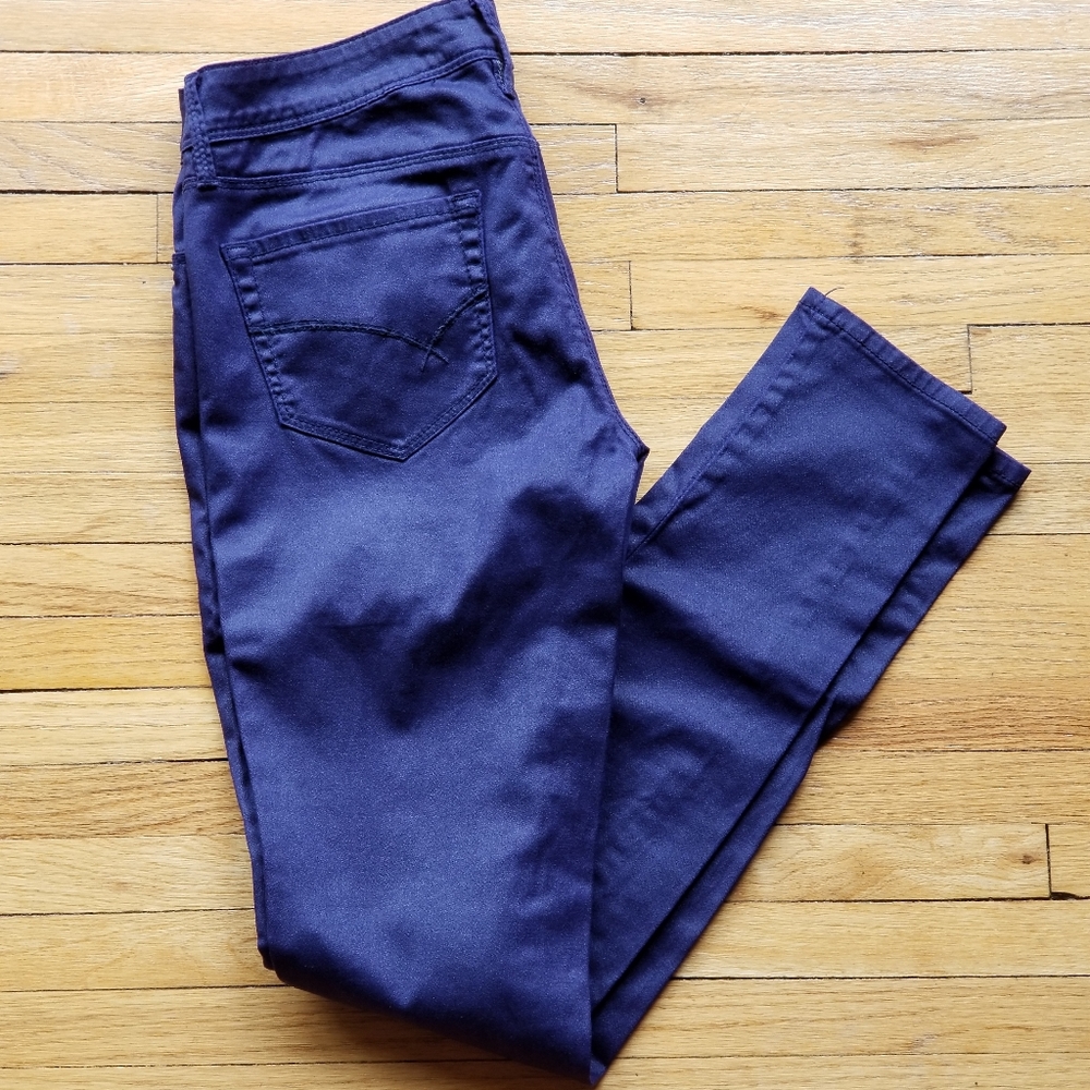 Bullhead Black Coated Purple Skinny Jean's